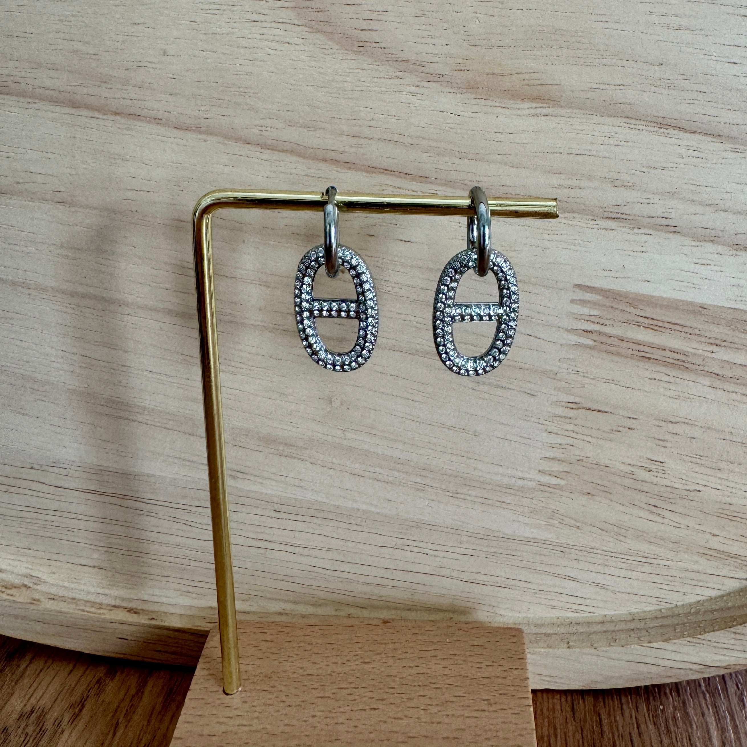 Boucles d’oreilles « Enora » acier argenté
