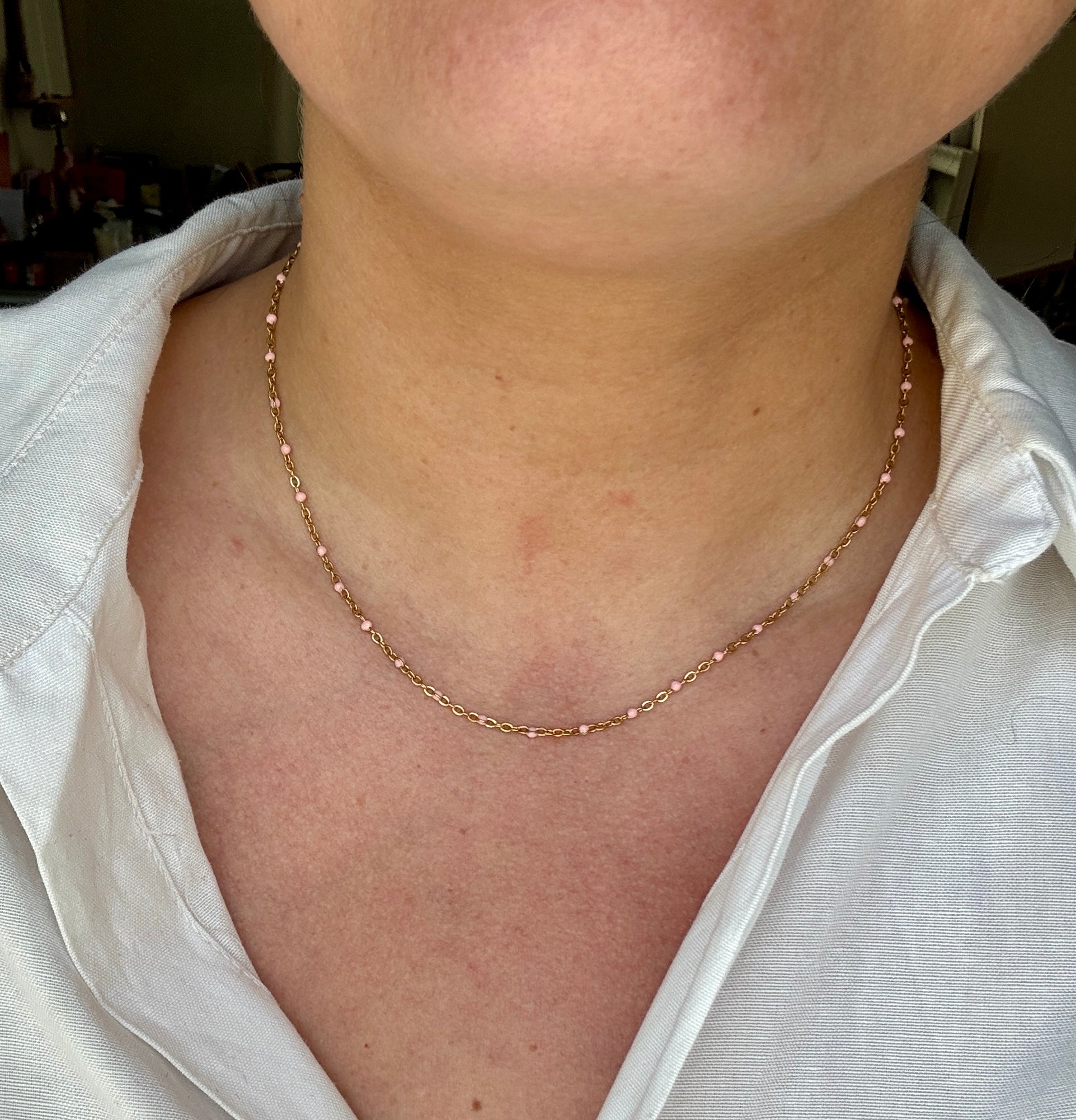 Collier « Blandine » rose