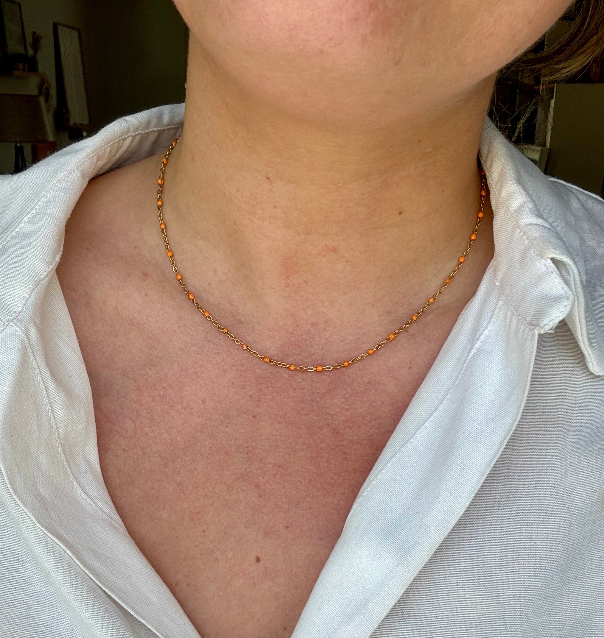 Collier « Blandine » orange