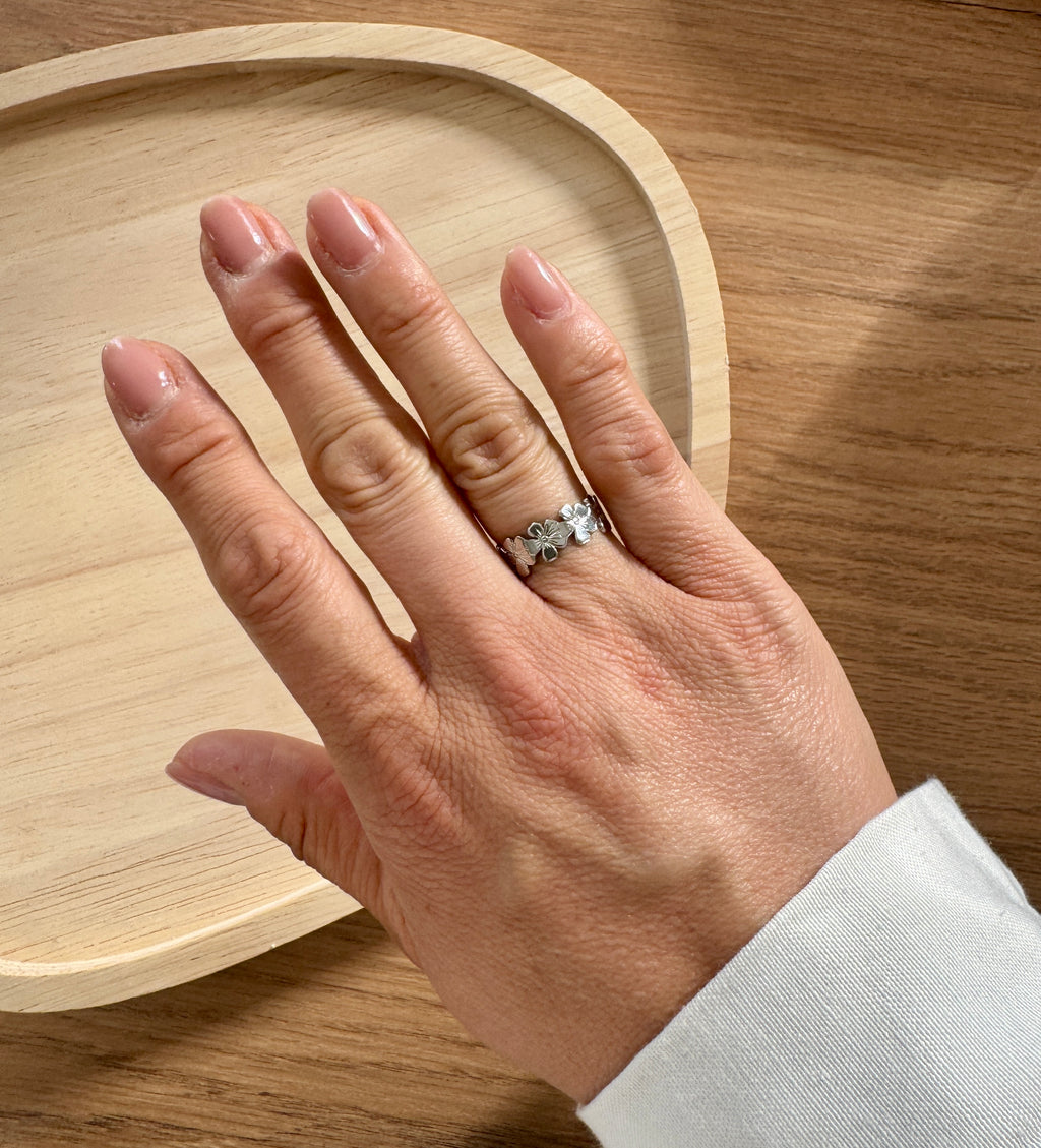 Bague « Brigitte » acier argenté