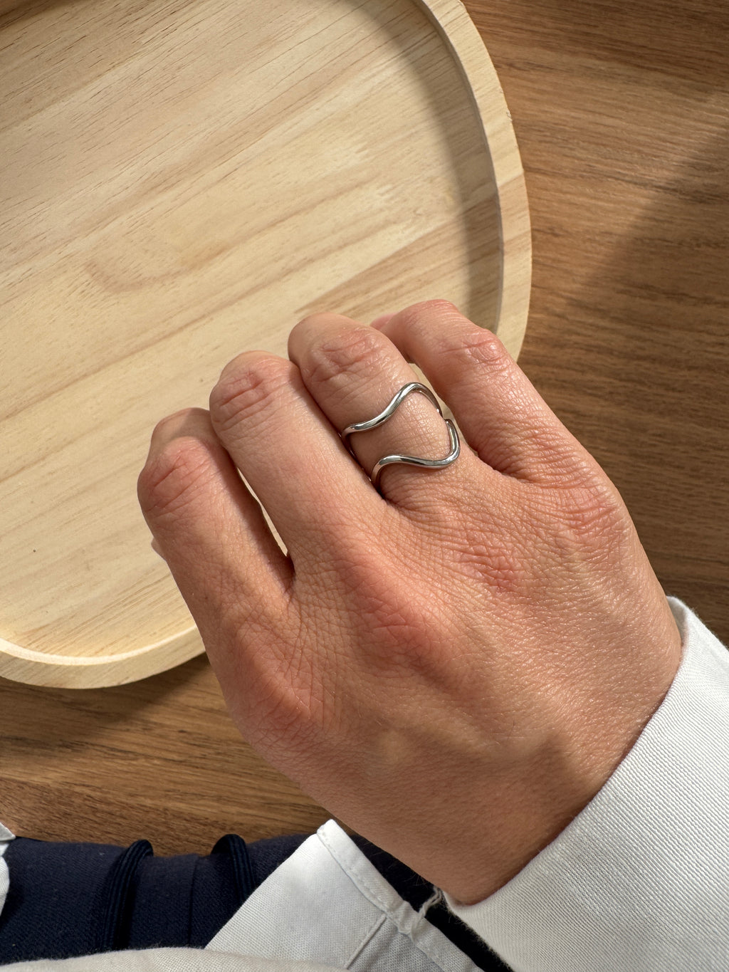 Bague « Barbara » acier argenté