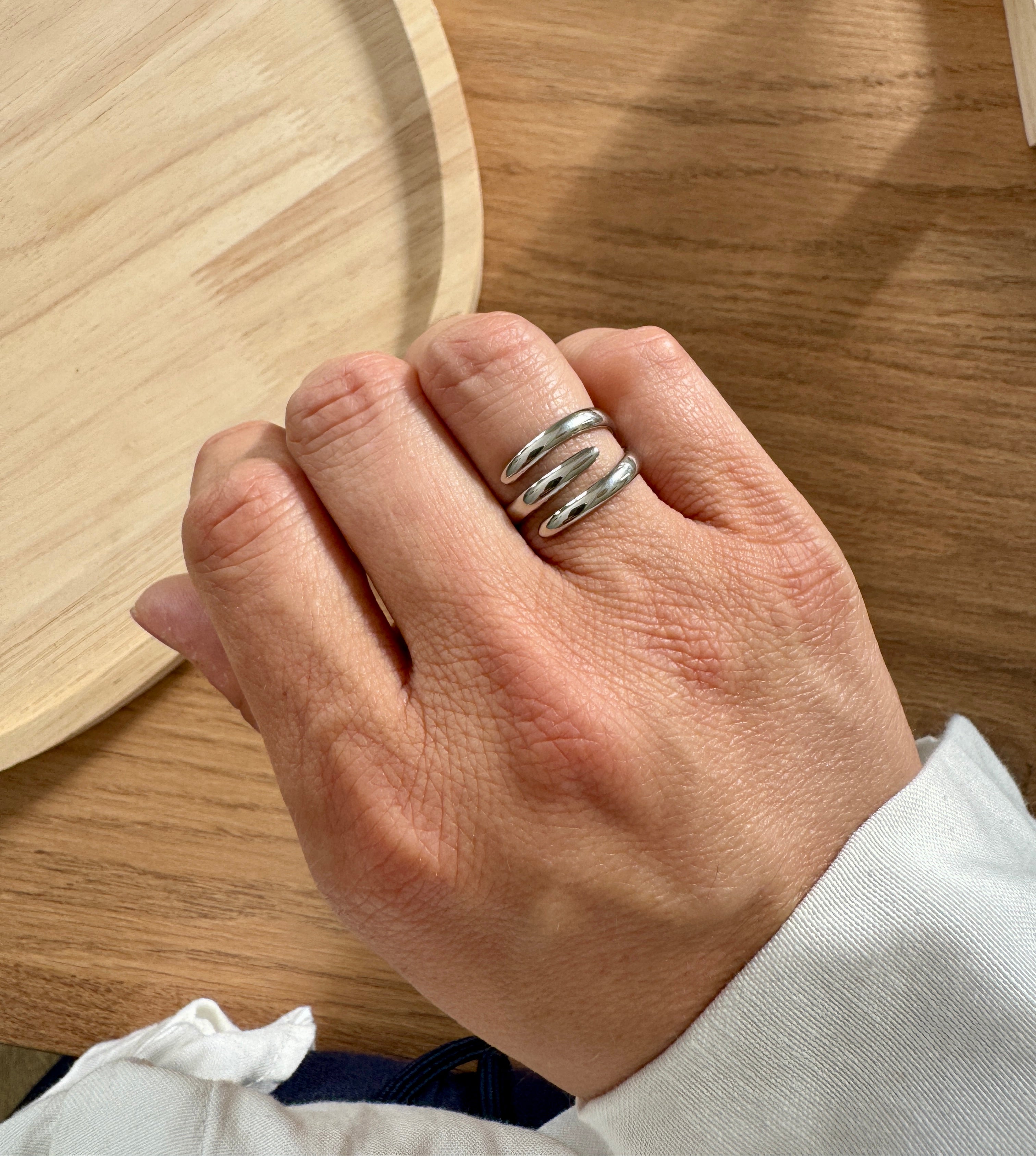 Bague « Louisa » acier argenté