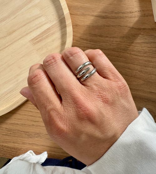 Bague « Louisa » acier argenté