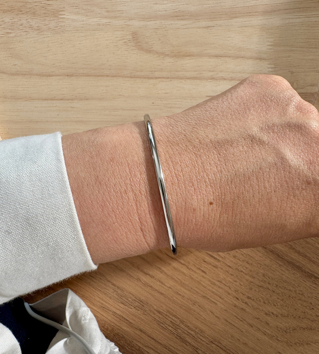 Bracelet jonc « Marcelle » acier argenté